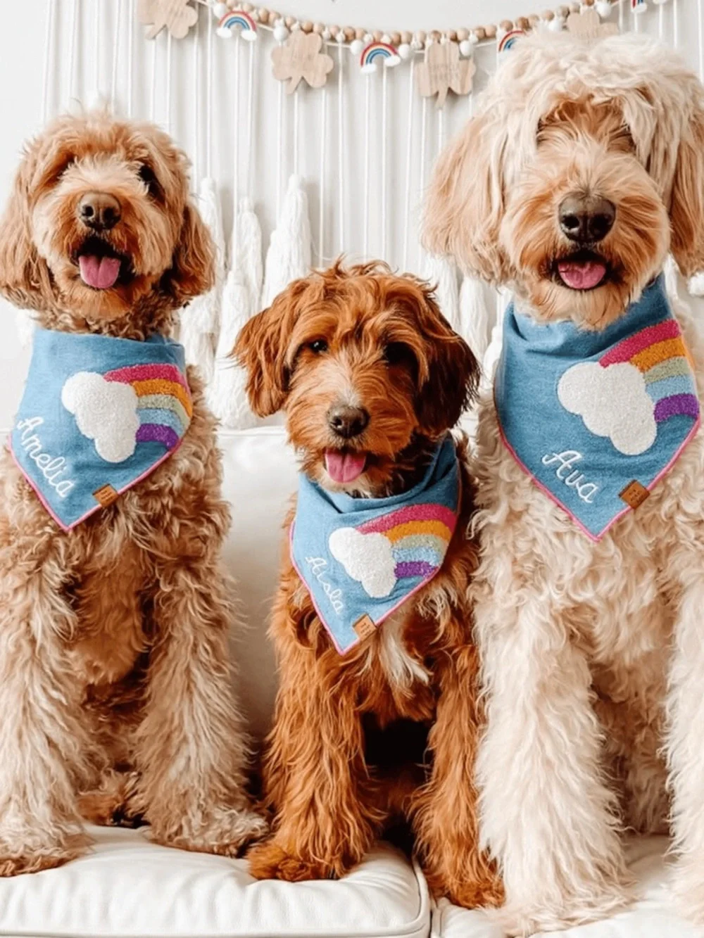 The Foggy Dog Rainbow Applique Dog Bandana